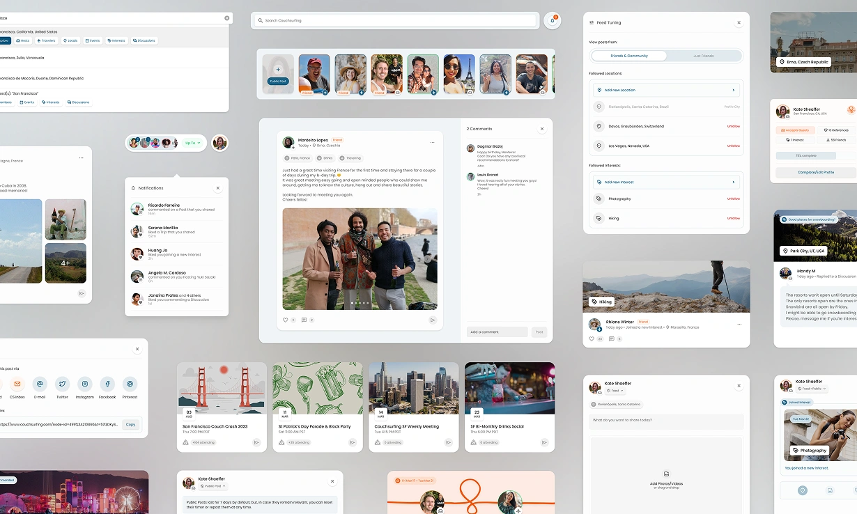 Couchsurfing — design system component library built from the Surface foundation