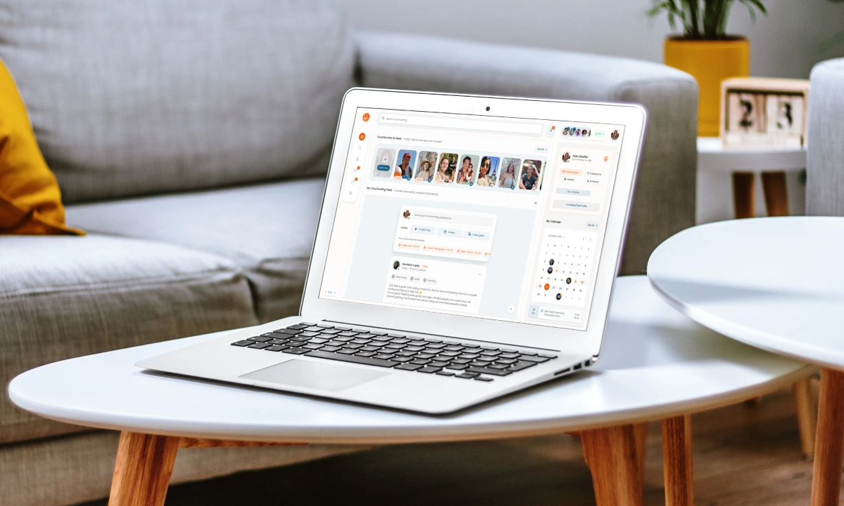 New Couchsurfing UI — habit-forming design: trigger, variable reward, and investment built into a single behavioral surface