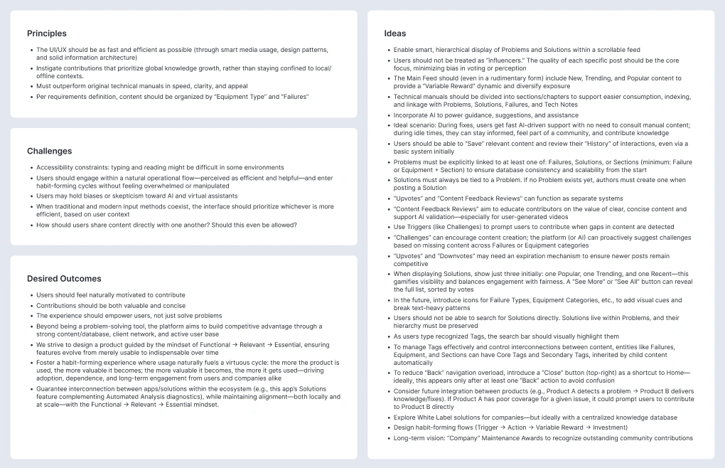 Strategy and rationale canvas — principles, challenges, desired outcomes, and governing ideas