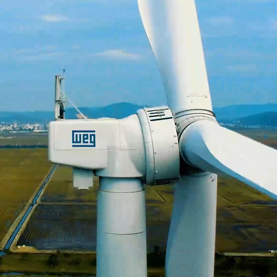 WEG case study — industrial wind turbine in an open field